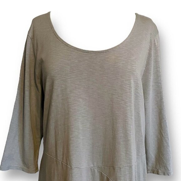 J Jill purejill Womens Easy Knit Seamed Dress XL Sage Green Cotton Modal Coastal - Picture 4 of 7